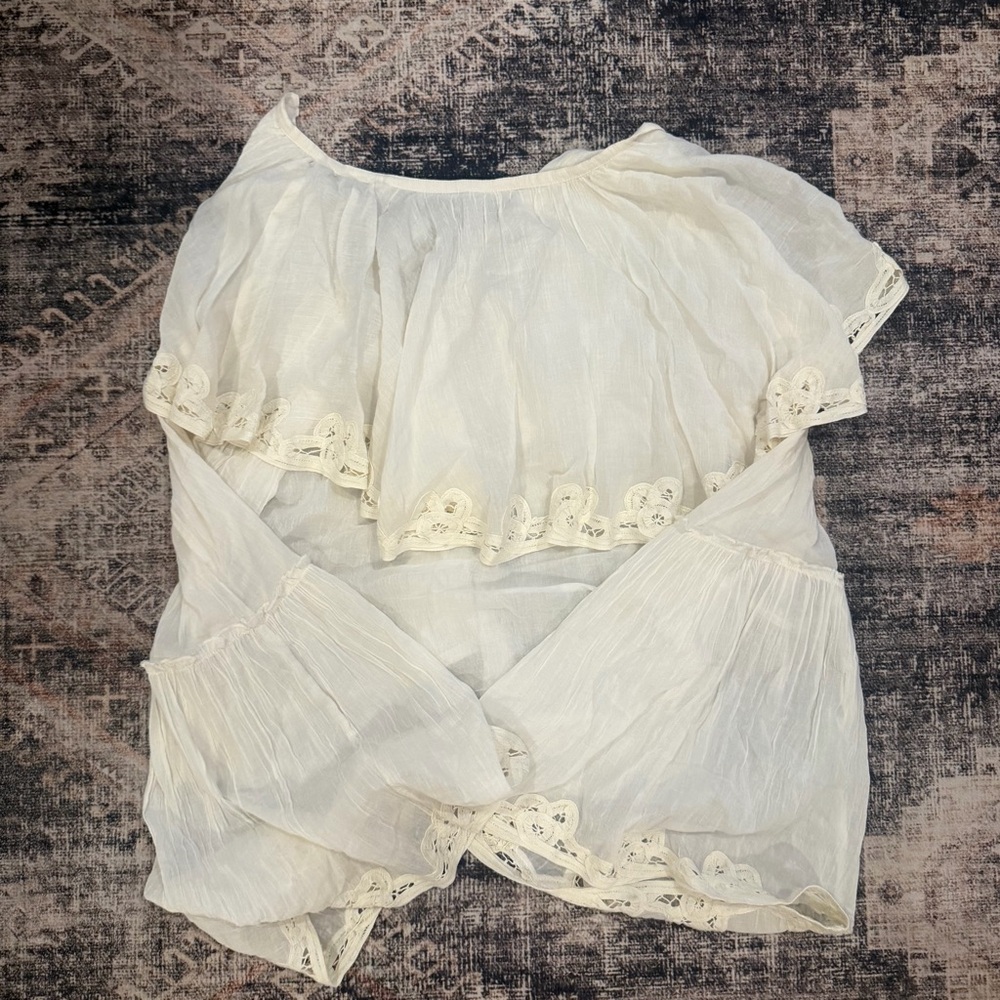 Free People White Cream Blouse - Picture 5 of 5